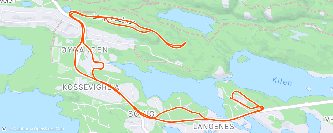 Map of the activity, Evening Run
