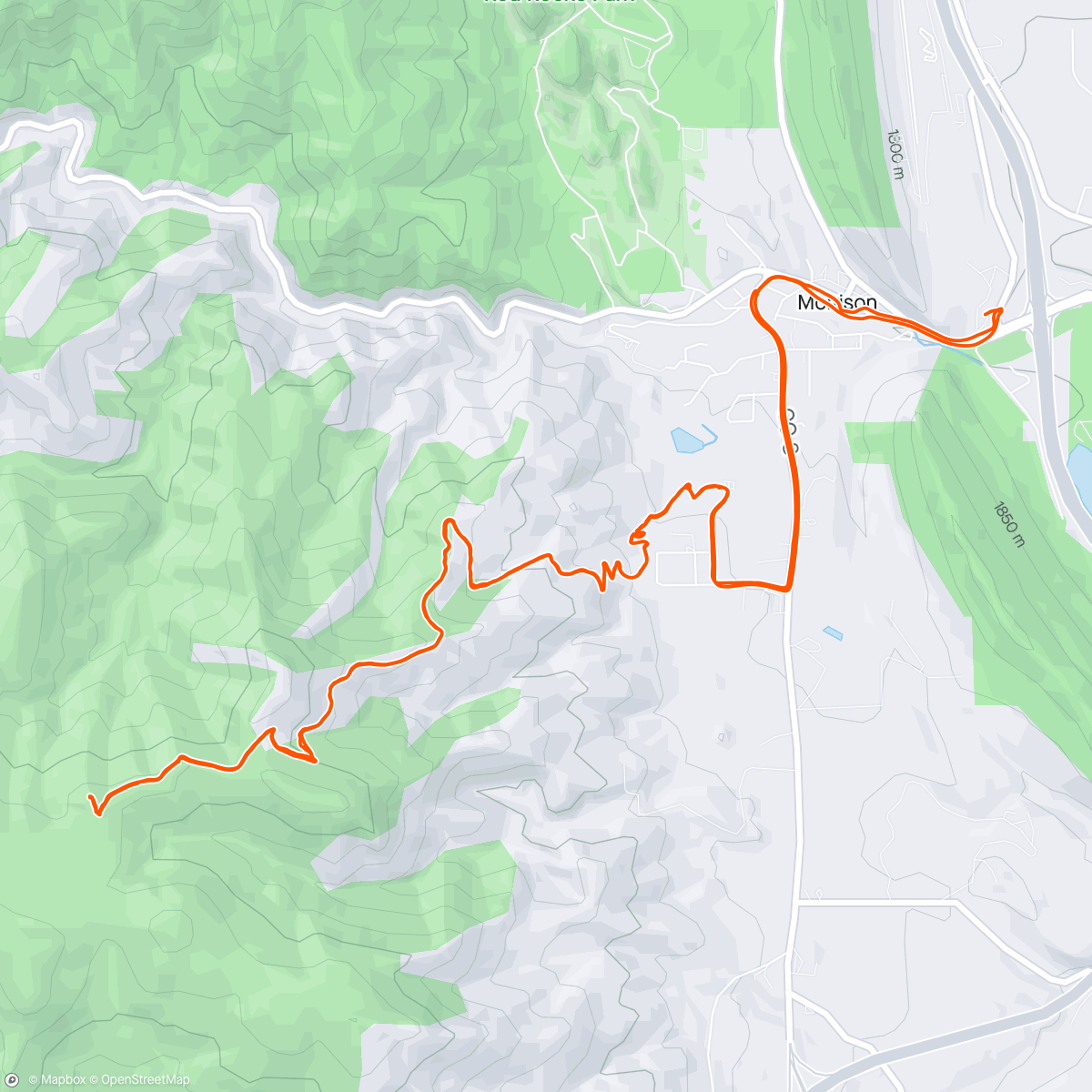 Map of the activity, Mount Falcon into headwind 💨 
Morrison CO