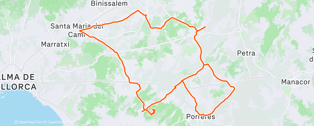 Map of the activity, Radfahrt