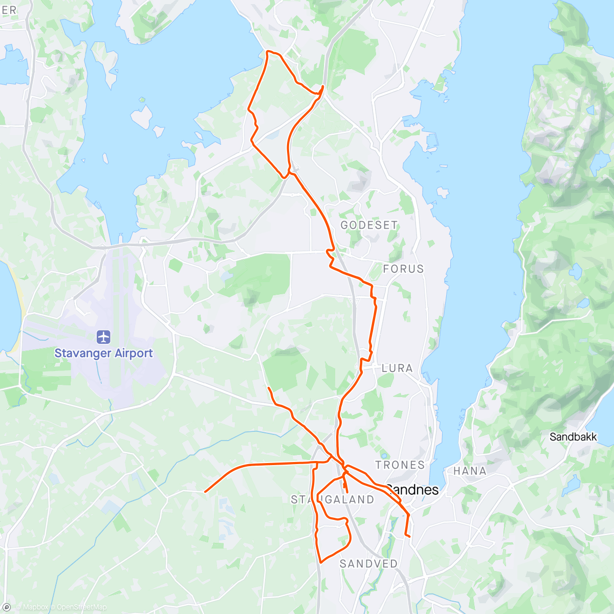 Map of the activity, Sykkelveien
