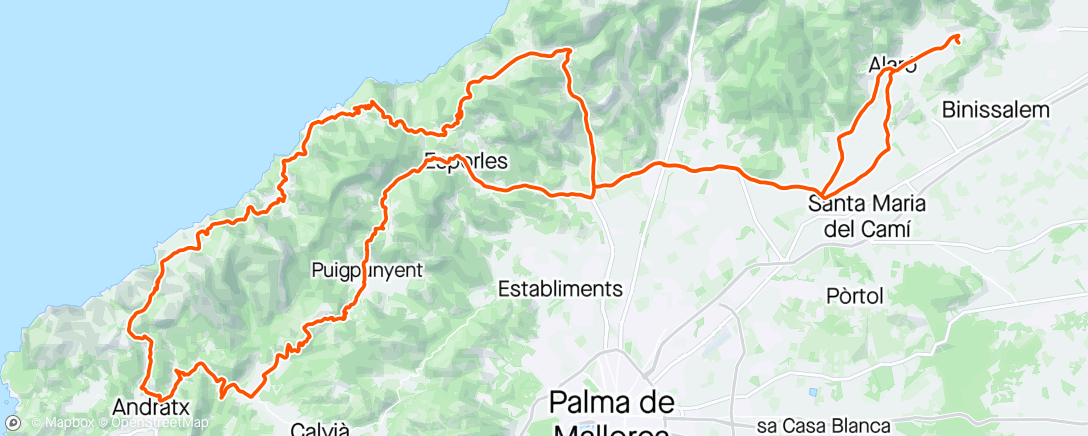 Map of the activity, Andratx Route