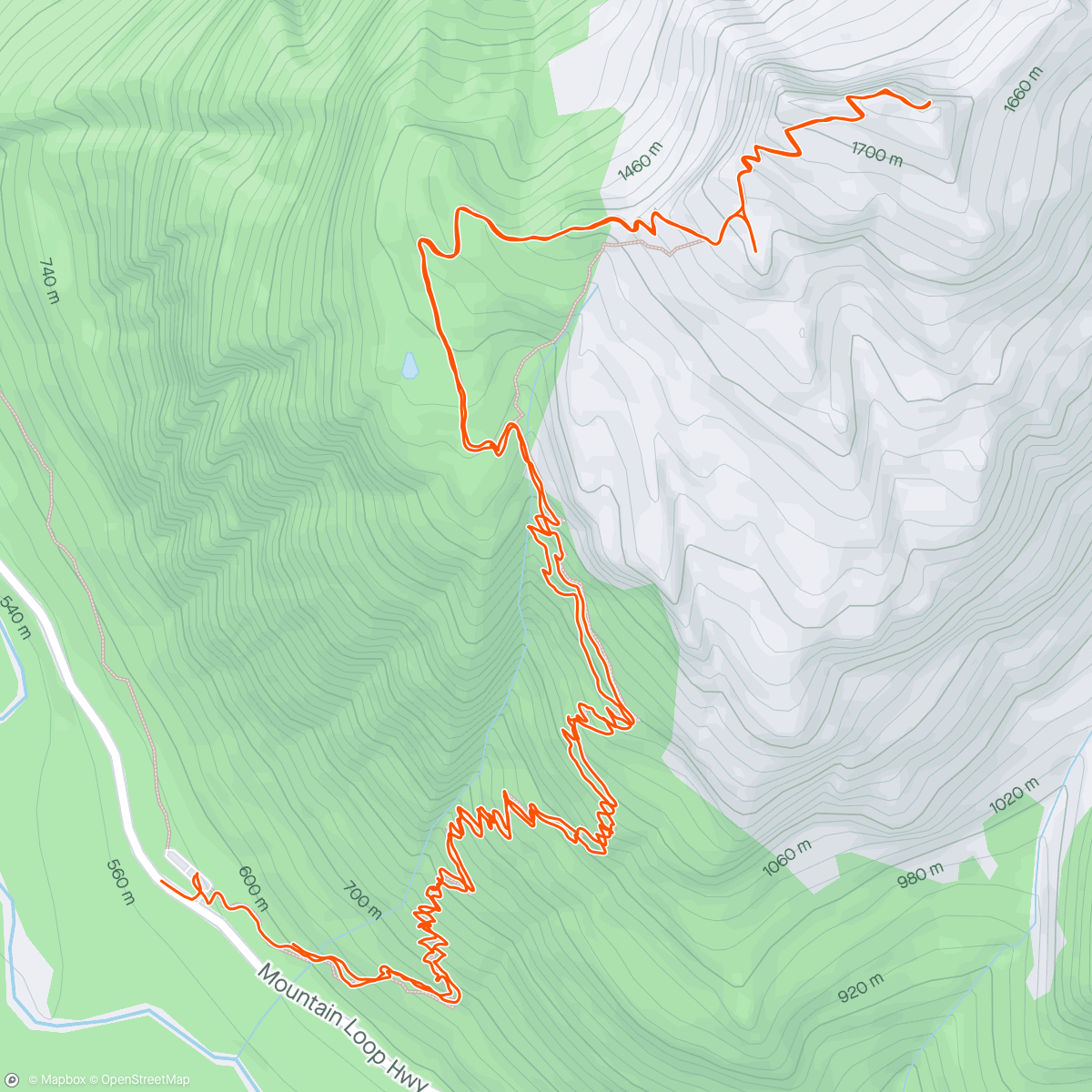 Map of the activity, Mt Dickerman