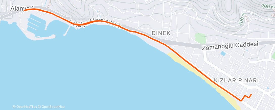 Map of the activity, Afternoon Run