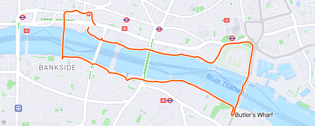 Map of the activity, London Shakeout Run