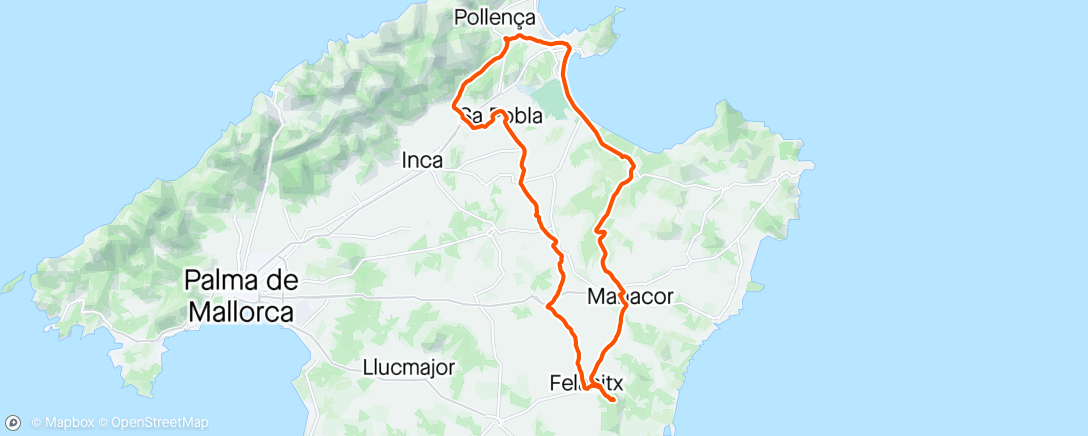 Map of the activity, Mallorca  dag 4