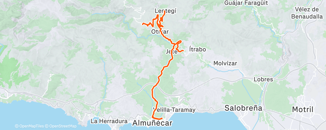 Map of the activity, Lunch Ride