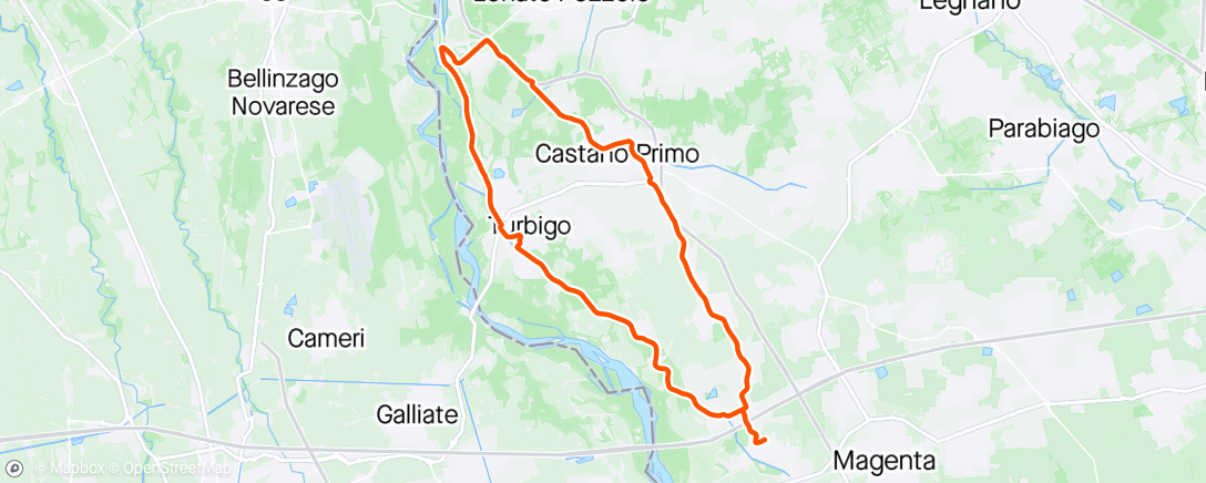 Map of the activity, Sessione di gravel biking serale