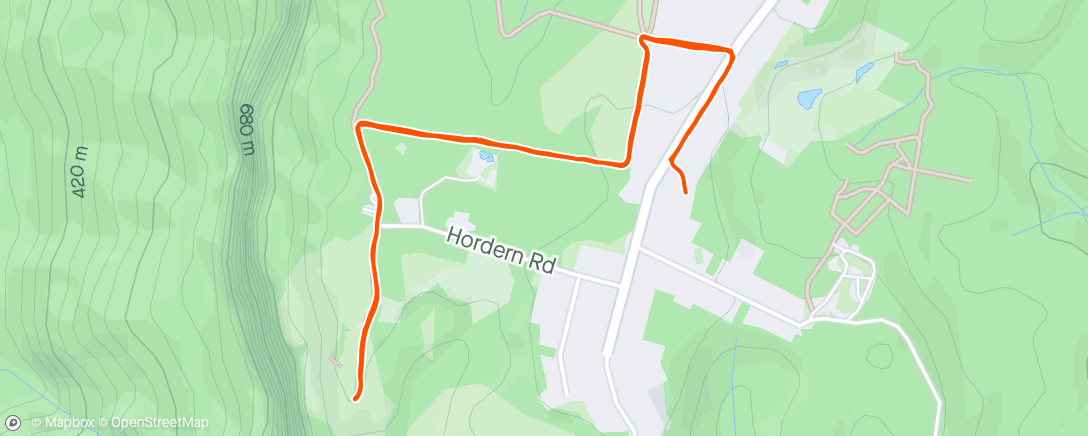 Map of the activity, Afternoon Run with Ned