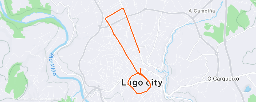 Map of the activity, Carrera a la hora del almuerzo