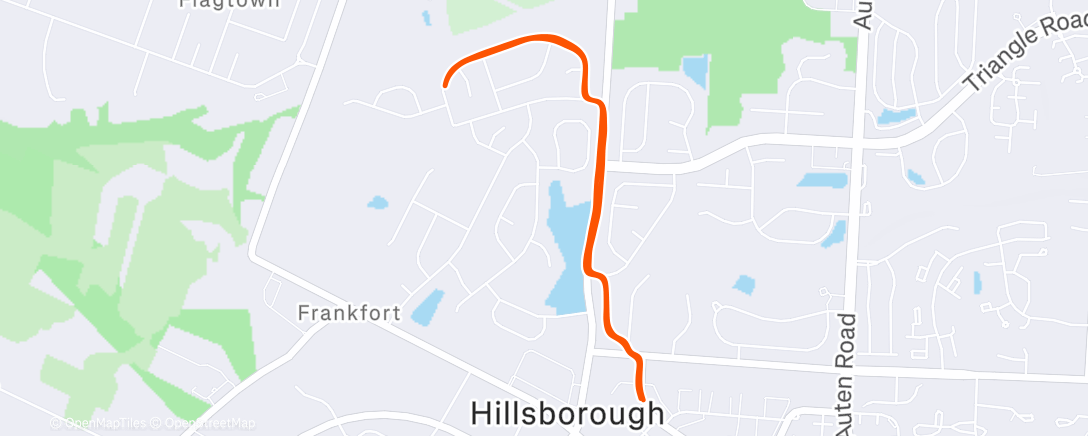 Map of the activity, Afternoon Run