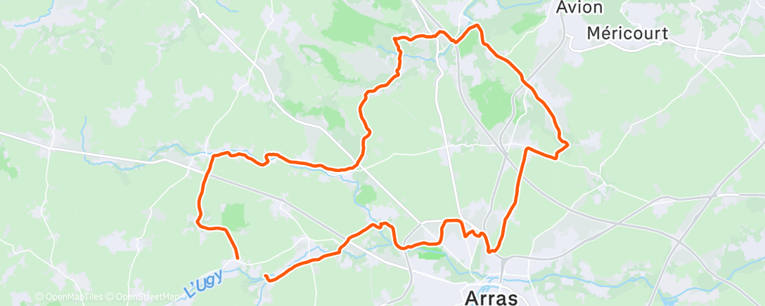 Map of the activity, Sortie vélo le matin