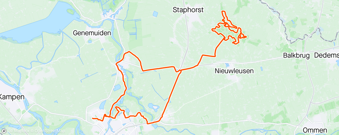 Map of the activity, Ochtendrit op mountainbike