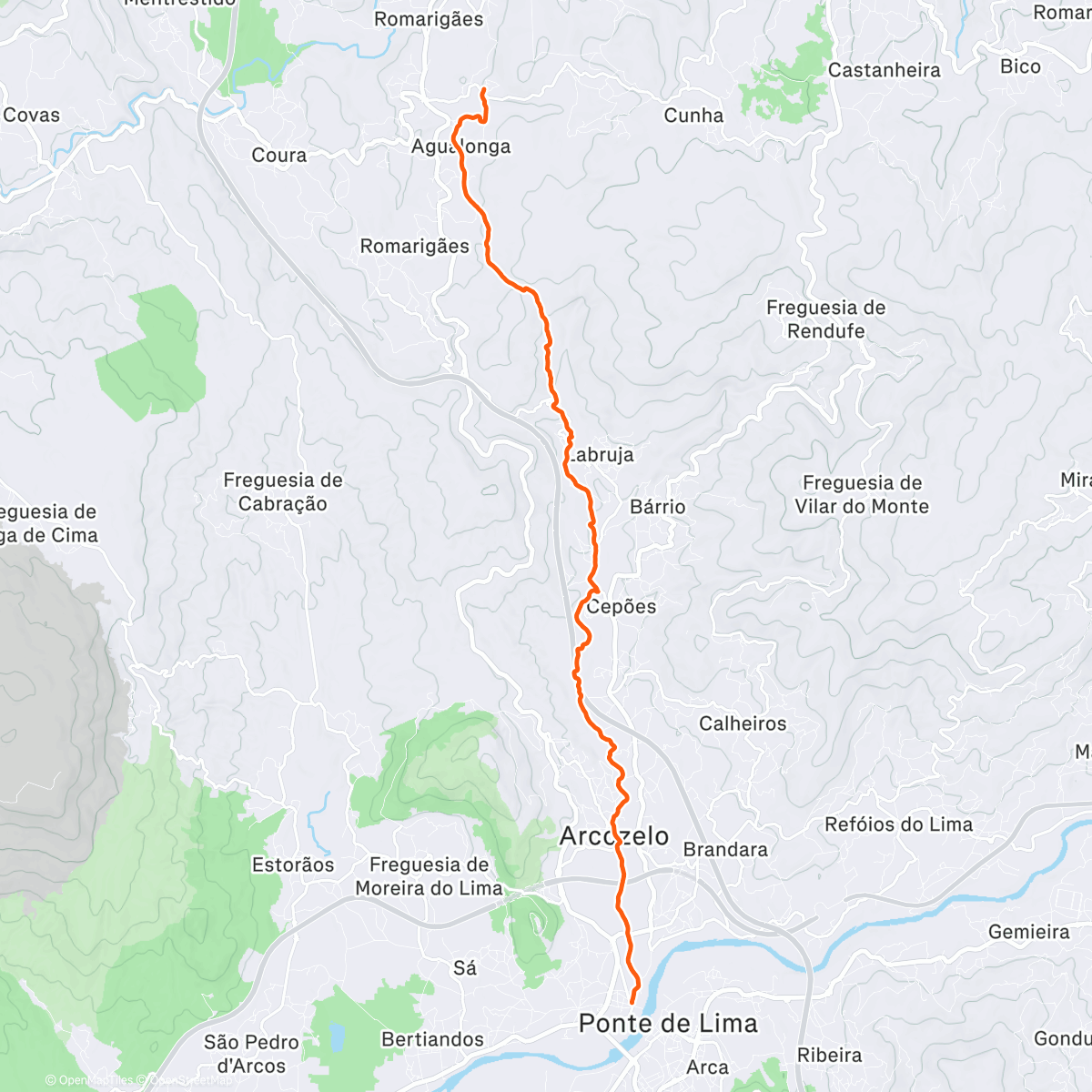 Map of the activity, Lunch Run