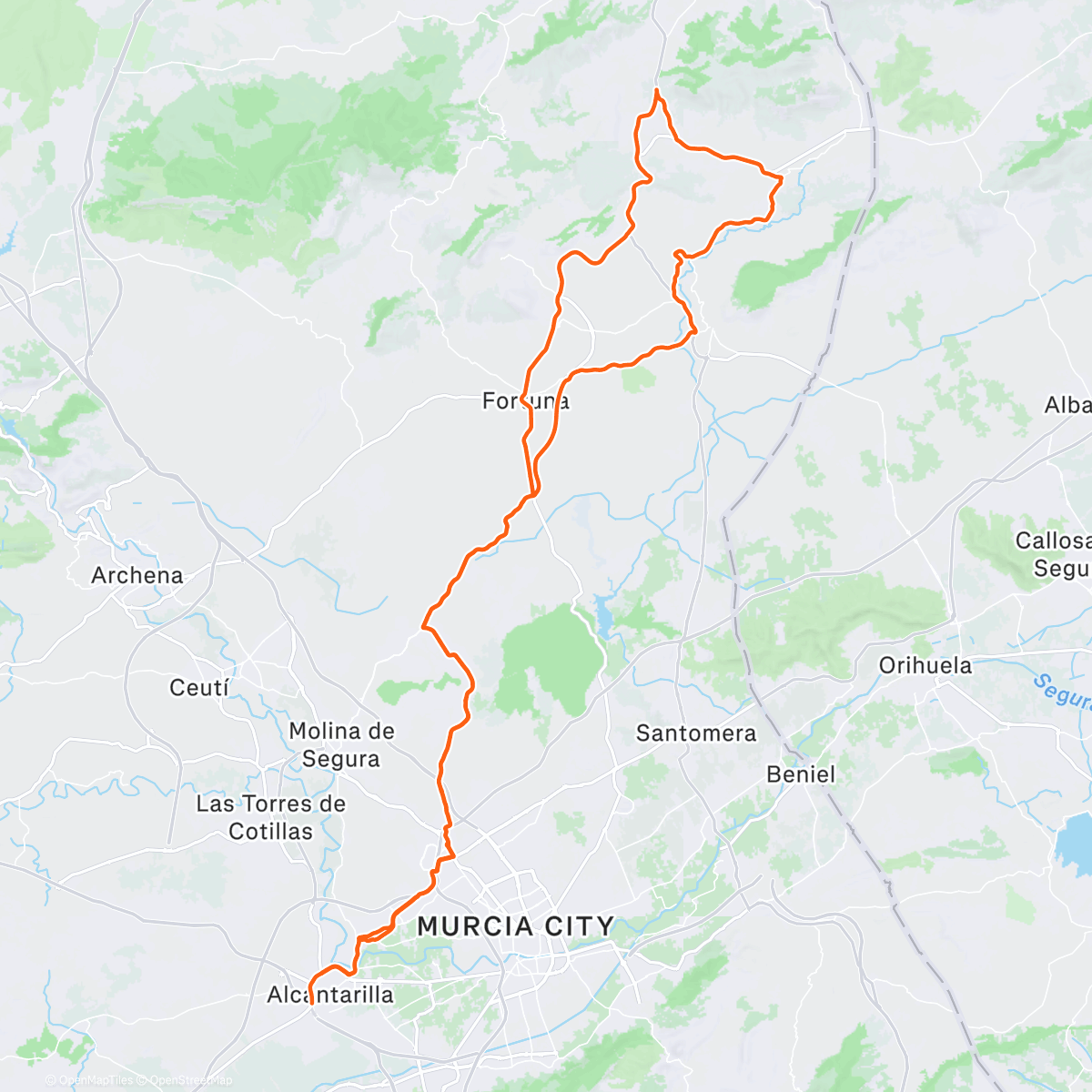 Mapa de la actividad, Bicicleta por la mañana