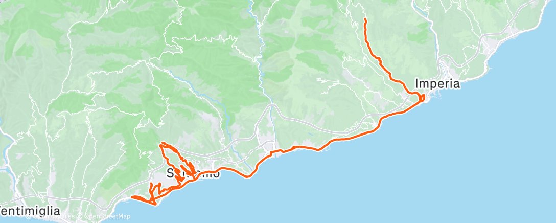 Map of the activity, Pedalata mattutina