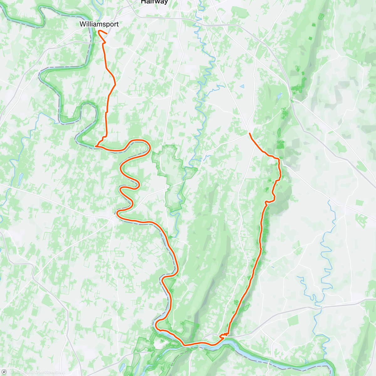 Map of the activity, JFK 50 mile