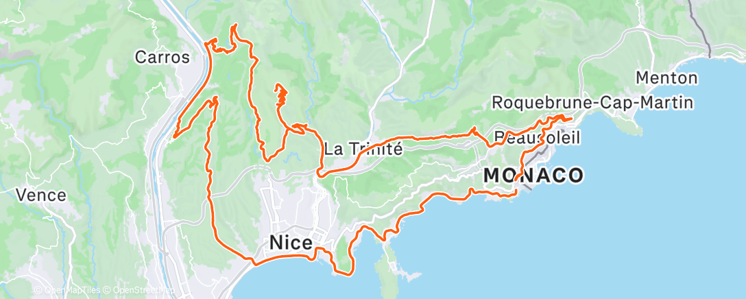 Map of the activity, Fietsen