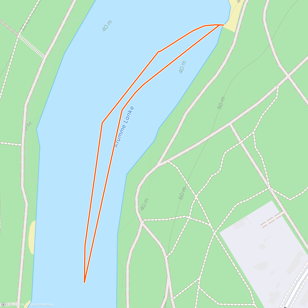 Map of the activity, Abendschwimmen