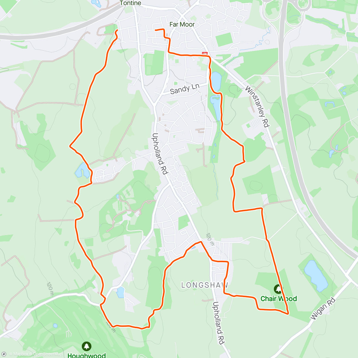 Map of the activity, BRC Evening Trail Run