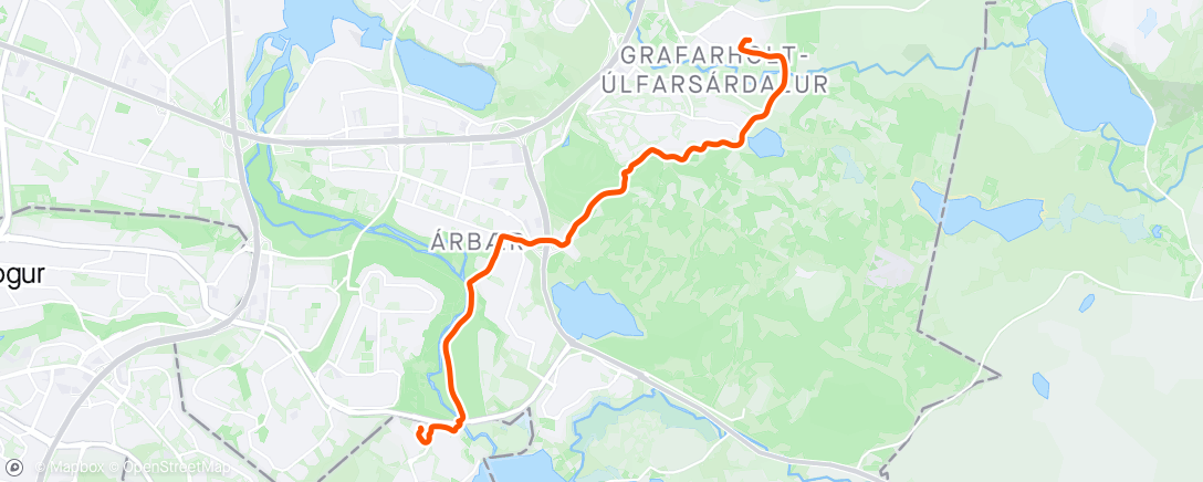 Map of the activity, Afternoon Ride