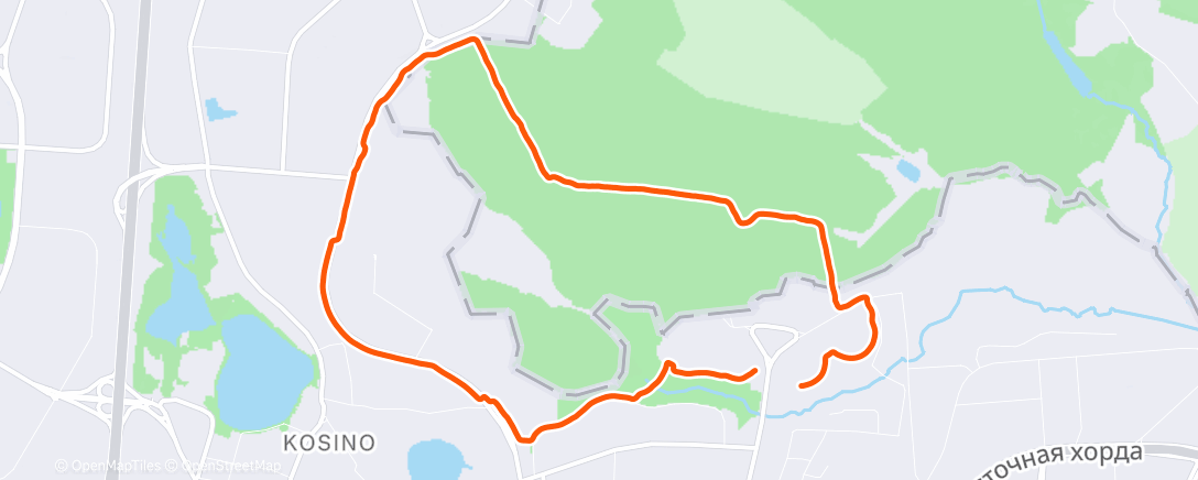 Map of the activity, Afternoon Run