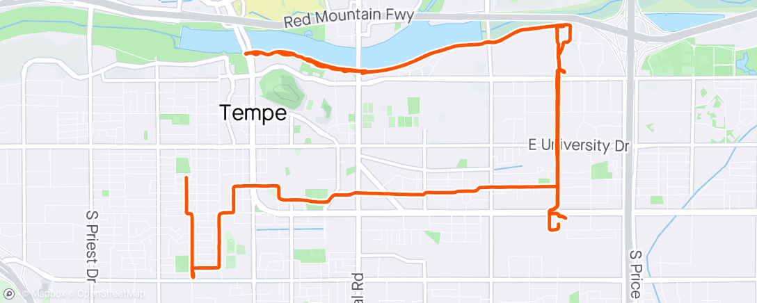 Map of the activity, Tempe Pedalapoloza with the Whore and some hood rats #Drunkcyclist #BackofthePackRacing #exploreyourstate