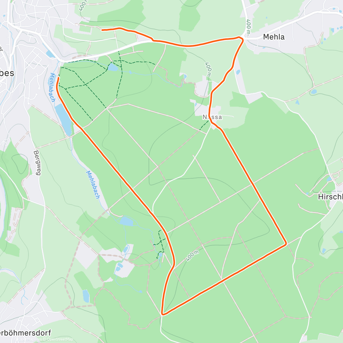 Map of the activity, Lauf am Morgen