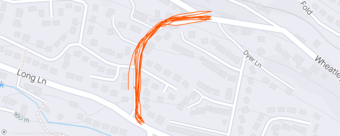 Mapa de la actividad, Hill reps City Lane X5… Fastest 5 😀