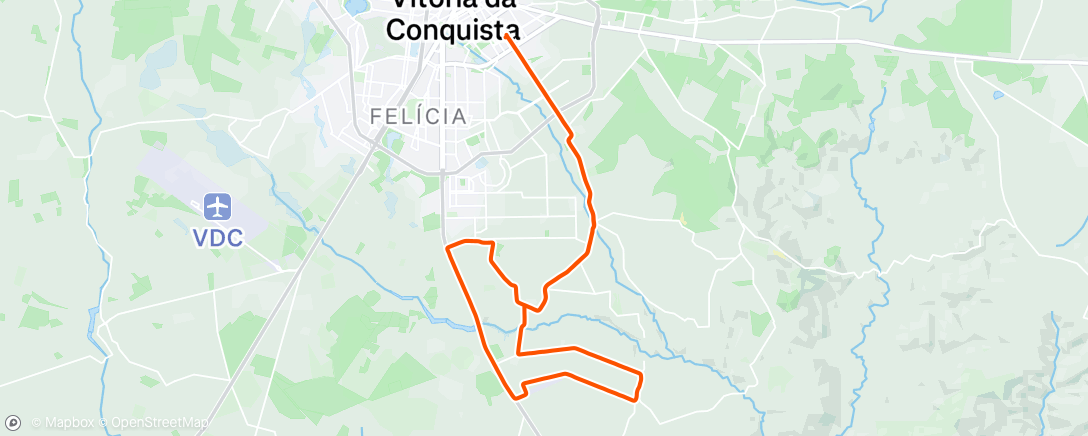 Map of the activity, Pedalada de mountain bike vespertina