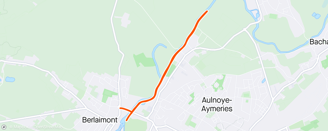 Map of the activity, Course à pied en soirée