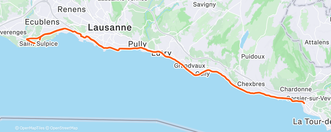 Map of the activity, Sortie vélo le midi