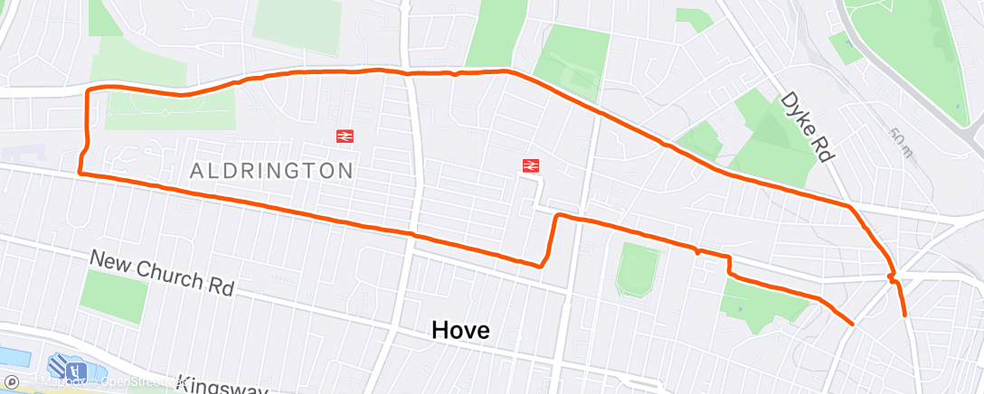 Map of the activity, Lunch Run