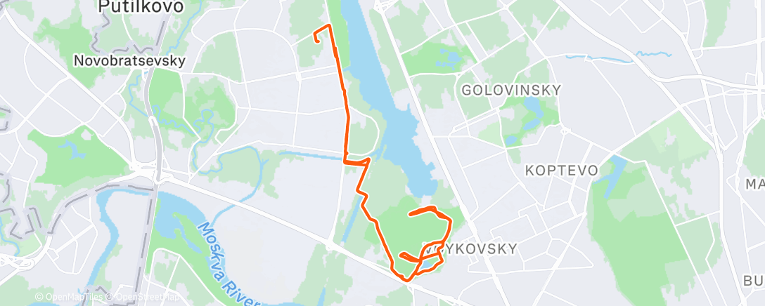 Map of the activity, Afternoon Run