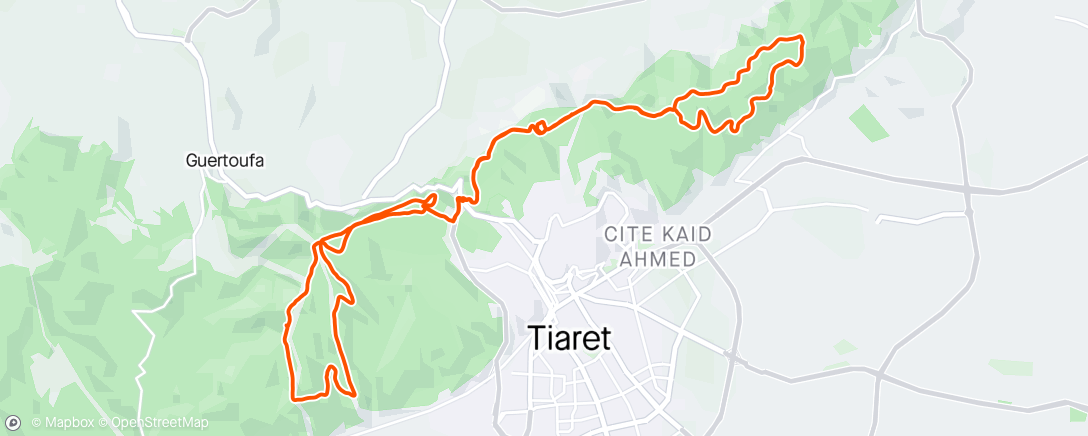 アクティビティ「Sortie VTT à Tiaret」の地図