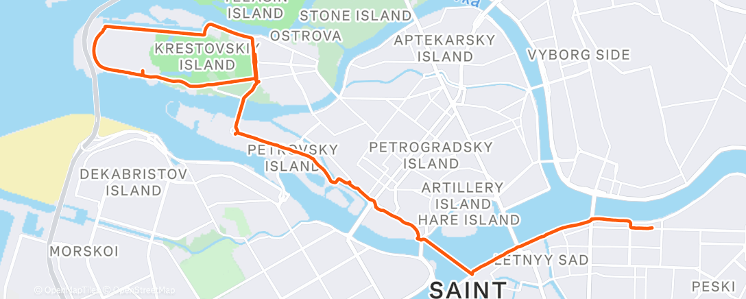 Map of the activity, Morning Run
