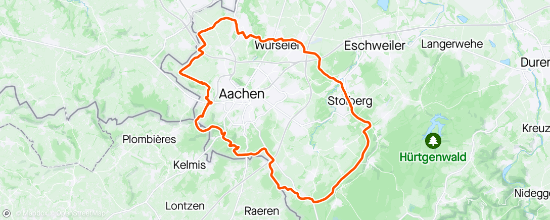 Map of the activity, Graveln rund um Aachen