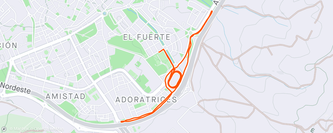 Map of the activity, Carrera a la hora del almuerzo