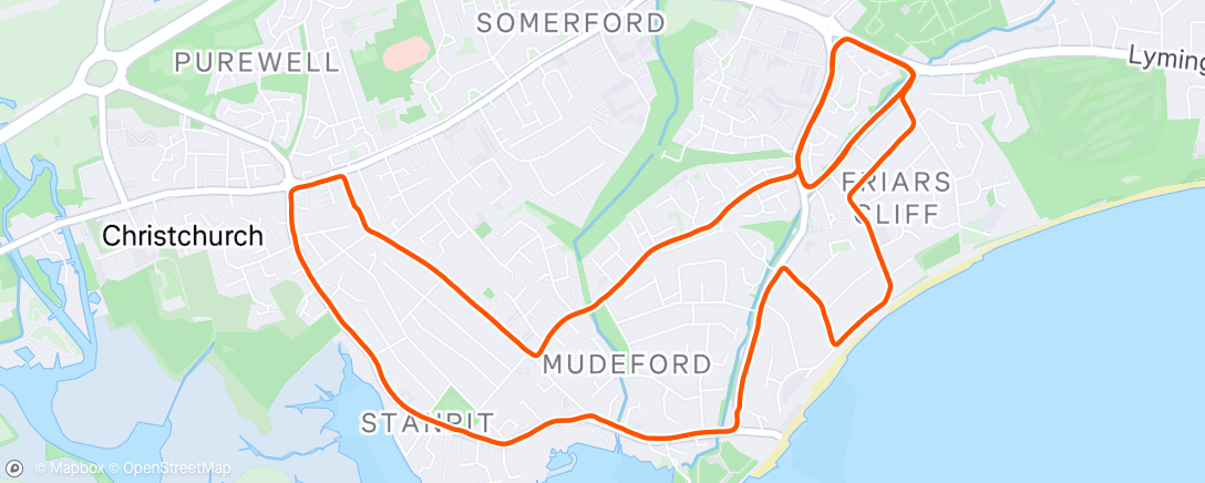 Map of the activity, Lunch Run