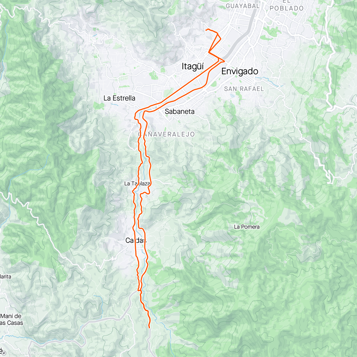 Map of the activity, Una seria a caldas