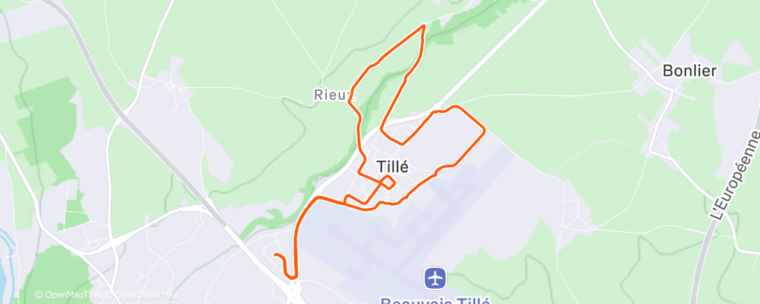 Map of the activity, Lunch Run