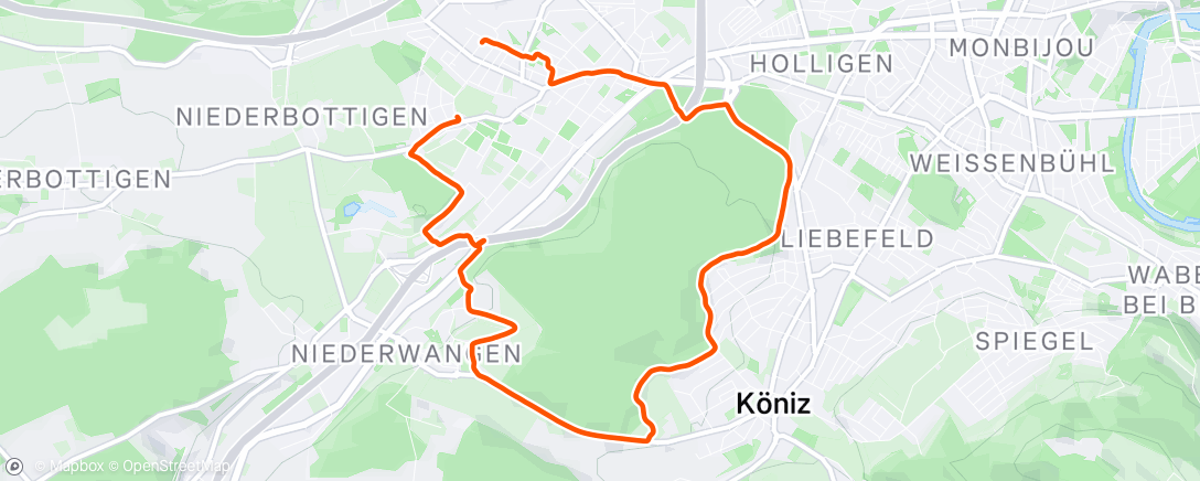 Map of the activity, Lauf am Nachmittag