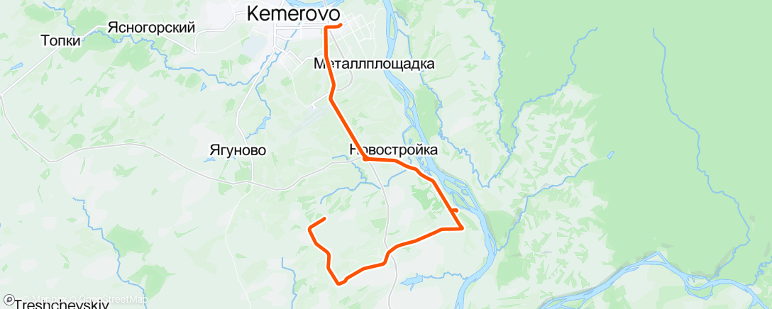 Map of the activity, Велозаезд в честь дня металлурга
ПАО «Кокс»