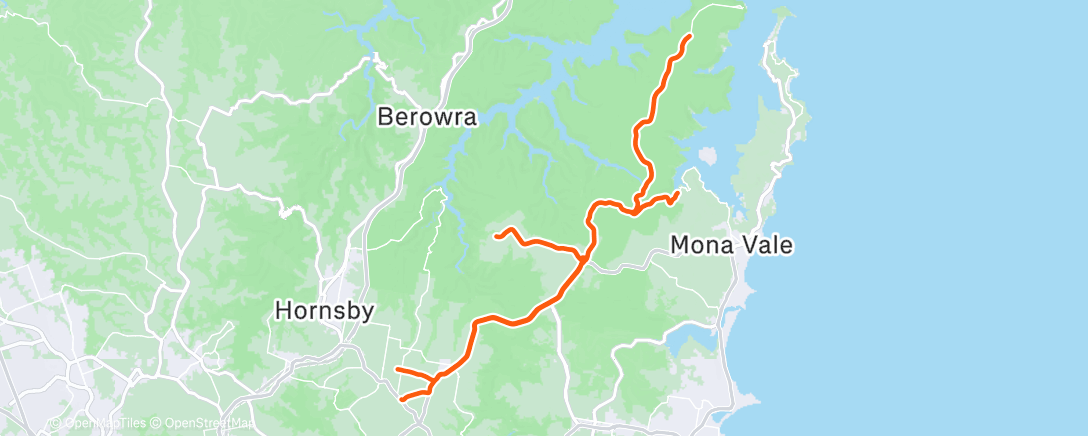 Map of the activity, Cycling