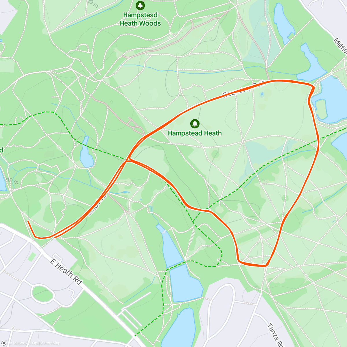 Map of the activity, 400th Parkrun