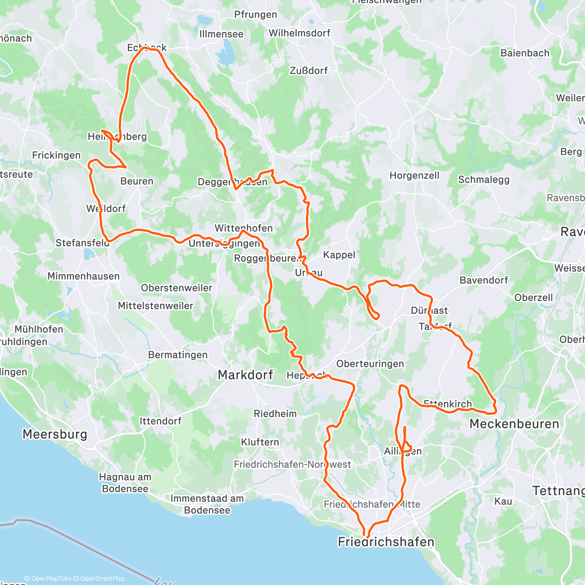 Map of the activity, Gravel-Fahrt zur Mittagszeit