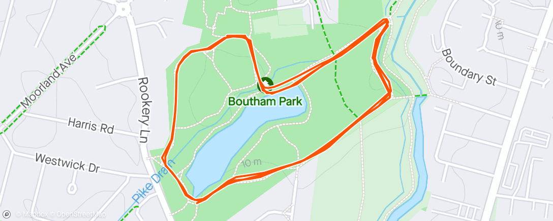 Map of the activity, Lincoln Parkrun