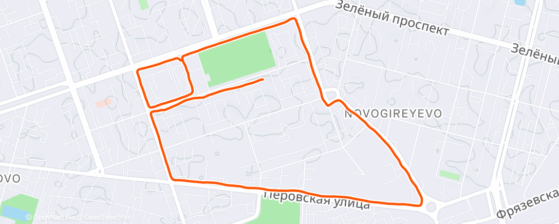 Map of the activity, Вечерний забег