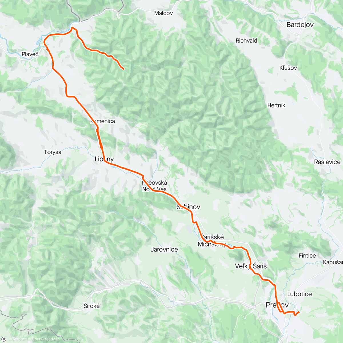 Map of the activity, Vylecik do Čirča 🚴🏻‍♂️