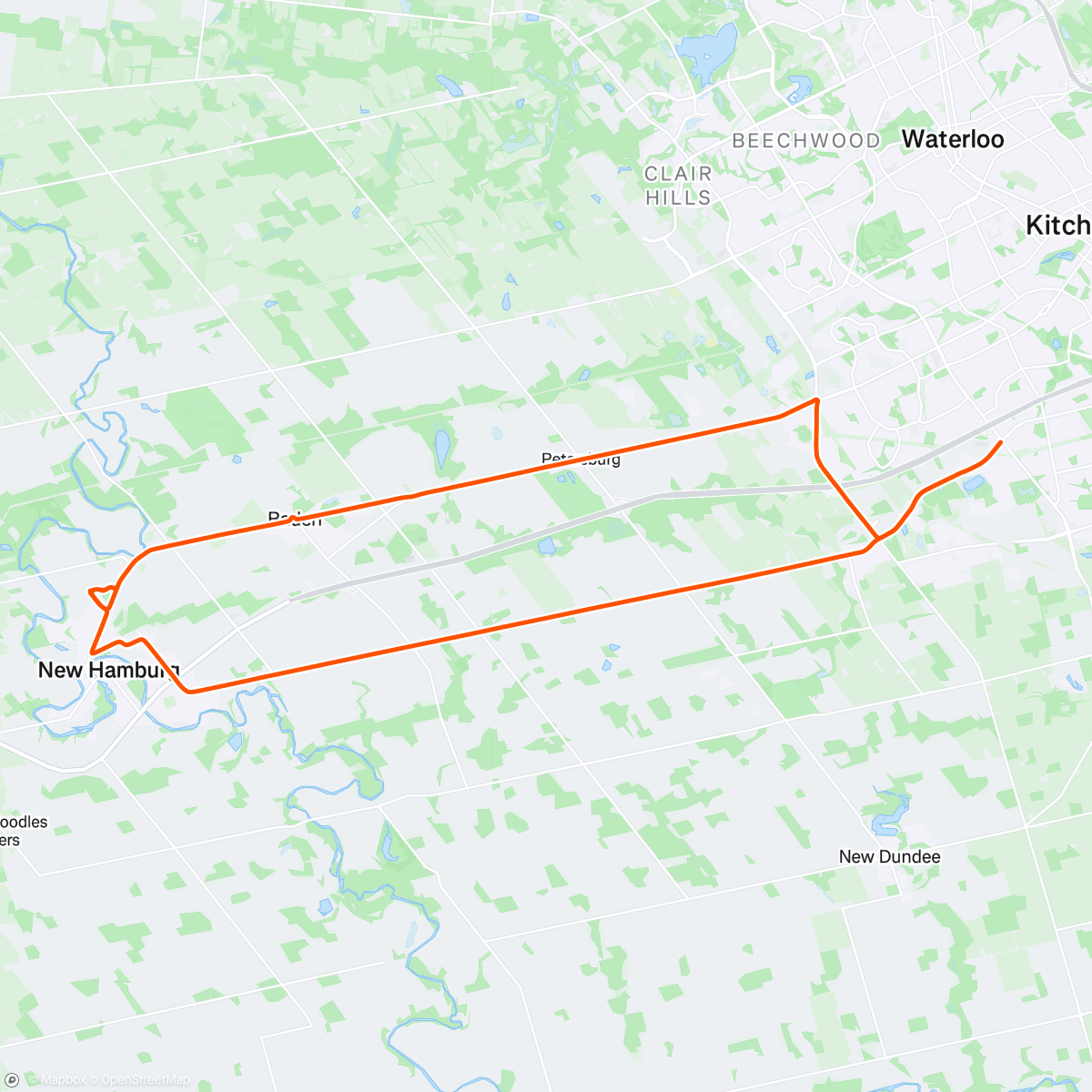 Map of the activity, Riding in Rectangles