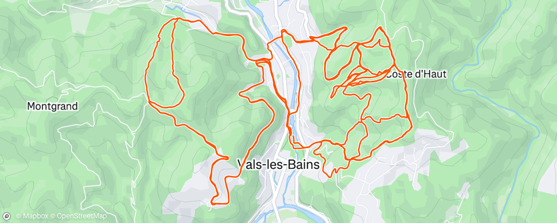 Map of the activity, Randuro du bois vert à Vals les bains. Prime conditions 🤩